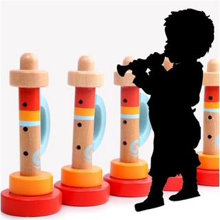 Bebé de madera instrumento Musical juguetes pequeño altavoz de madera cuerno de madera trompeta juguete niños