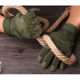 Táctico de dedo completo guantes de deportes al aire libre bicicleta antideslizante guantes militares ejército Paintball tiro Airsoft ciclismo mitad (9)
