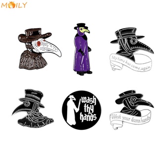MOILY Gift Enamel Pins Buckle Jewelry Brooch Plague Doctor New Beak Face Men Women Clothes Jewelry Doctor Schnabel Clothes Lapel Pin Badge