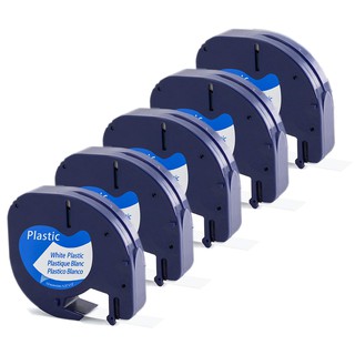Pack de 5 recambios de etiquetado DYMO LetraTag autoadhesivos 91331 cintas de plástico para fabricantes de etiquetas DYMO LetraTag LT-100H