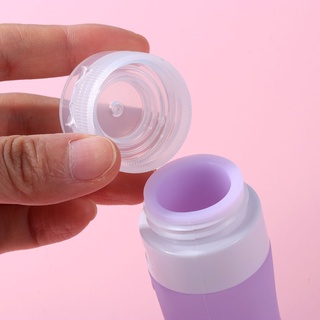 cretular accesorios de viaje botella de silicona recargable sub-bottling tubo botellas vacías portátil lavado de manos champú ducha gel exprimir contenedor/multicolor (8)