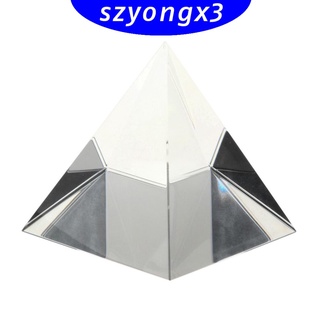 [HeatWave] Prisma de 90 mm pirámide de cristal cuadrangular artesanía estatua óptica DIY ciencia (4)