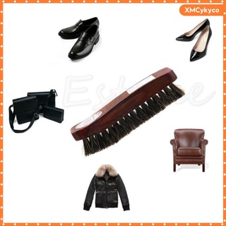 cepillo de limpieza para botas de zapatos, cepillos de pulido con mango de madera marrón (2)