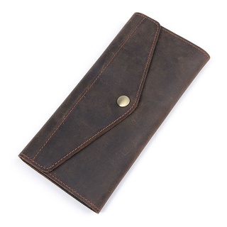 los hombres cartera de cuero genuino bolso largo diseñador masculino bifold efectivo c0in bolsillo titular de la tarjeta de embrague bolso vintage 8194r
