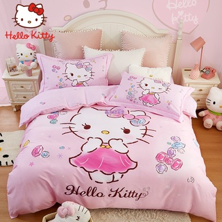 hellokitty cat children sheets four-piece cotton bedding Princess three-piece 100% cotton set girl bedding
