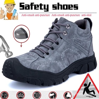 Zapatos De Seguridad Del Dedo Pie De Acero Para Los Hombres Botas De Trabajo De Invierno Cabeza anti-Aplastamiento Y Pinchazos Más Terciopelo Cálido Impermeable Ligero Moda IvBH (8)