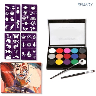 Remedy paleta profesional de 15 colores no tóxicos a base de agua pintura corporal/Kit de maquillaje para fiesta de Halloween