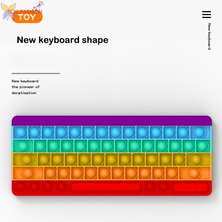 Tcxl. Burbuja sensorial de escritorio para aliviar el estrés en forma de teclado púrpura juego de Puzzle para matar el tiempo