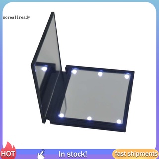 Mini espejo De cosméticos Portátil plegable giratorio De 180 grados y maquillaje con luz Led