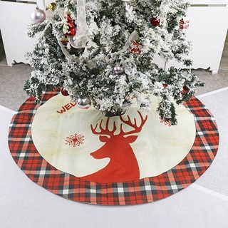falda de árbol de navidad delantal de árbol de navidad con patrón de alce centro comercial hotel decoración del hogar (8)