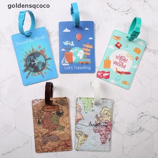 Coco mapa del mundo etiqueta de equipaje accesorios de viaje PU maleta Addres titular de embarque etiqueta.