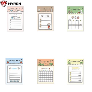 Myron adorable etiqueta marcapáginas etiqueta bloc de notas mensaje escolar suministros de oficina papel Plan semanal