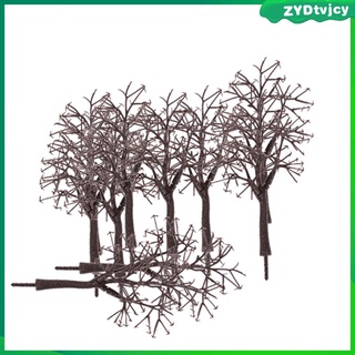 10 Bare Trunk Trees Landscape Miniature Model Trains Garden 1:75 Scale