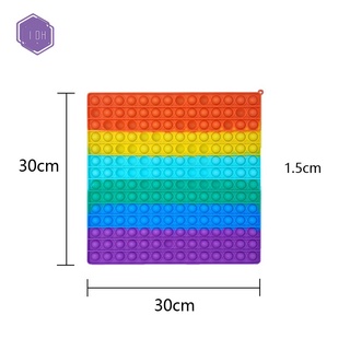 30 cm: juguete sensorial Pop It Push Bubble Fidget herramientas de alivio del estrés arco iris camuflaje púrpura popit (3)