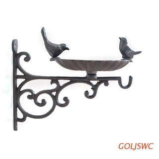 goljswc - hierro fundido a prueba de escarcha, con 2 aves, decoración de pájaros, para balcón