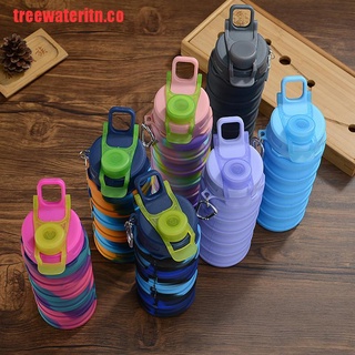 [treewateritn] botella de agua de silicona portátil plegable botella de viaje al aire libre Ca (7)