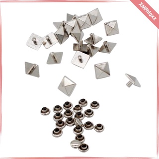 20 Pieces Rivets Metal Studs for DIY Leather Craft Belts Repair Decoration
