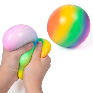 Yil bolas de estrés arco iris coloridos de espuma suave TPR exprimir bolas de alivio del estrés Squishy juguetes para niños niños adultos juguetes divertidos (7)
