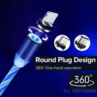 Cable de carga magnético con luz LED para IOS/Micro USB tipo C/USB-C/Cable de carga rápida para Samsung/iPhone