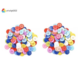 Juego De 200 botones De Costura De colores aleatorios genric Diy Para niños juguetes Diy De Plástico color aleatorio 15mm & 13mm