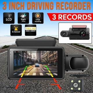 dvr dash cam g-sensor 1080p de doble lente para coche/grabador de video para el frente y dentro de la cámara
