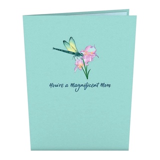 tarjeta de libélula hecha a mano para regalo del día de la madre para la abuela invitación