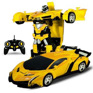 Transformador 2 en 1 Rc cardriving Sports cars transformación Modelos De robot De control Remoto De coche Rc juguete De Combate regalo