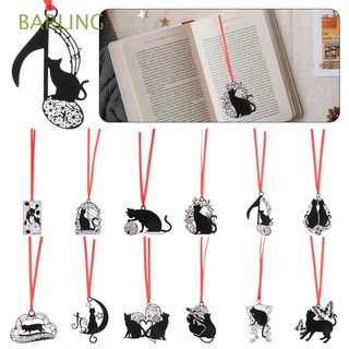 barling suministros escolares gato marcador papelería negro lindo regalo clip hueco libro titular de metal