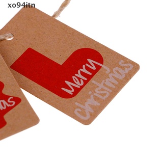 [i] 100pcs papel kraft etiquetas de regalo de navidad decoraciones de navidad con hilo de yute [caliente] (8)