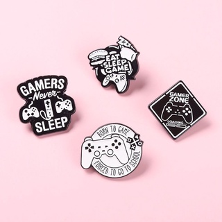 BULBAL Vintage Gamepad Brooch Gift Letter Badge Enamel Pin The Exposed Clasp Art Collar Accessories Black and White Alloy Jewelry Lapel Pin Denim Jackets Lapel Pin (4)