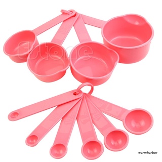 warmharbor 10 pzs cucharas medidoras de plástico rosa juego de cucharas para hornear café
