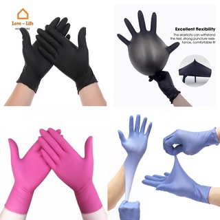 100 guantes de látex desechables de nitrilo, universales impermeables, sin alergias, para limpieza del hogar, cocina