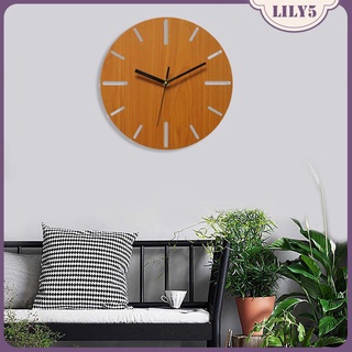 [lily5] Reloj De pared De cuarzo Redondo Decorativo De madera no Estática con 12 pulgadas Estilo Rústico Vintage