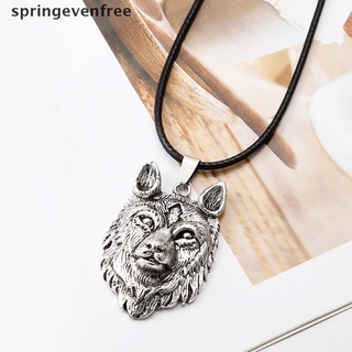 spef plata tibetana nórdica cabeza de lobo colgante collar amuleto vikingo hombres joyería gratis