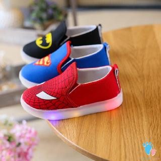 [witty]zapatos led de lona para niños/zapatos de spiderman para bebés/zapatos de tenis superhéroes/tenis para correr (1)