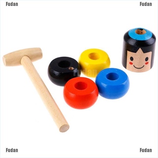 <Fudan> 1Set Immortal Daruma Unbreakable Wooden Man Magic Toy Fun Toy Accessory (3)
