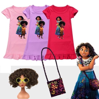 6 Colores Disney Encanto Niñas Princesa Vestido De Seda De Hielo Servicio A Domicilio Falda Bebé Pijama Disfraz (5-6 Y)