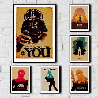 Póster de Star Wars vintage/póster de papel Kraft Retro/pósters de arte clásico/decorado en casa/pegatinas de pared the Extra Is Random)
