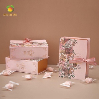 DEMWISE 5pcs Party Supplies Packing Box Creative Gift Box Box With Ribbon Candy Box DIY Gift Box Creative Kraft Paper Flower Box Wedding Supplies Gift Box/Multicolor