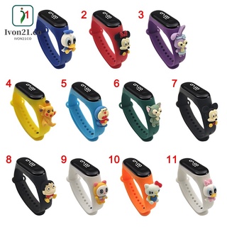 Reloj de pulsera Digital LED de disney Miband 4/3/M/impermeable Para niños/niñas/niñas/mujeres/brazalete de silicona