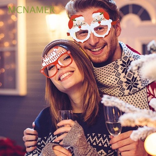 mcnamer copo de nieve marco de fotos props fiesta gafas de papel decoraciones de navidad año nuevo para el hogar alce santa claus muñeco de nieve regalos gafas de navidad