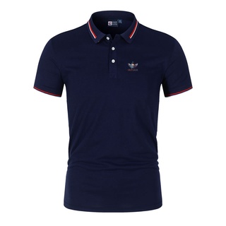 Adidas Men Short Sleeve Polo Shirt Tshirt Summer Office Business Casual Lapel Fashion Golf Polos Tennis Shirt (1)