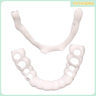 [hytkqdrx] Carillas de dientes reutilizables de silicona suave superior e inferior, dientes falsos temporales instantáneos, dientes temporales altos recomendados y