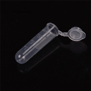 ladyhousehg 30pcs 5 ml de plástico centrífugo laboratorio tubo de prueba vial muestra botella con tapa venta caliente