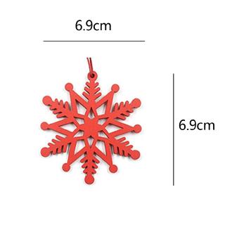 6 unids/pack de madera rojo copos de nieve colgantes de navidad adornos para decoraciones de fiesta árbol de navidad (9)