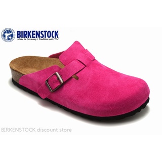 Birkenstock Boston Hombres/Hembra Clásico Corcho Rosa Rojo Anti-fur Slipper Sandalias 34-46