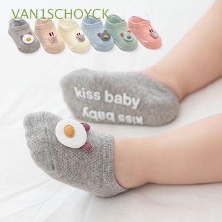 van1schoyck 1-3 años de edad recién nacido piso calcetines niño de dibujos animados bebé calcetines lindo otoño niños algodón suave gruesa suela antideslizante/multicolor