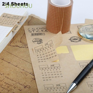shouhou kawaii etiqueta de índice sin años cuaderno de papel kraft pegatina universal organizador manuscrito planificador papelería calendario