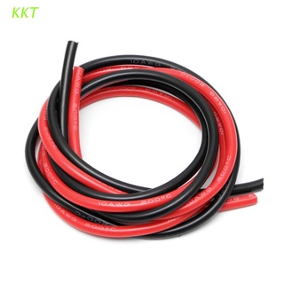 KKT 1 Juego De Cables De Silicona Súper Flexibles 2,5 Metros De Alta Temperatura 16 AWG 2,5 M Negro Y Cobre Rojo Para RC Lipo Batería Cable De Conexión