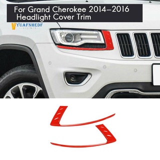 para jeep grand cherokee 2014-2016 cromo delantero de la cabeza de la lámpara de la cubierta del párpado de la cubierta de la decoración de la tira